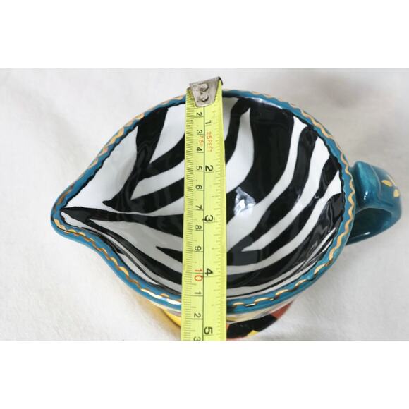 With Love Joanne Delomba For Lotus Gravy Boat Multi Retro Serveware Handcrafted - Picture 3 of 5